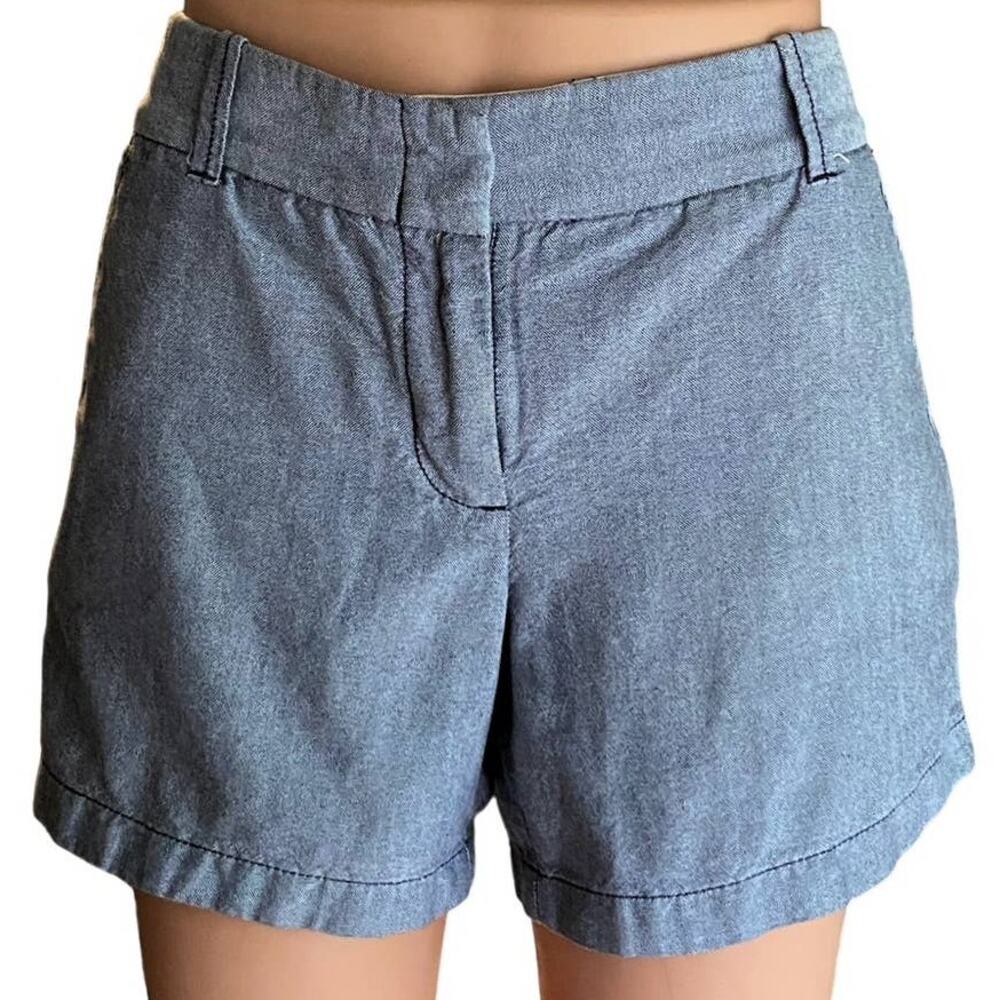 J.CREW Light Blue "Denim" Chino Chambray Cotton Shorts ~ Women's Size 4